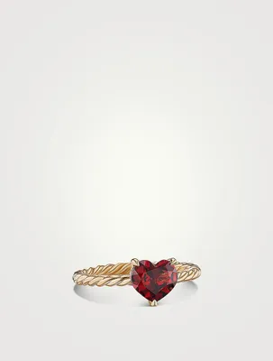 Chatelaine® Heart Ring 18k Yellow Gold With Garnet