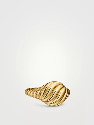 Sculpted Cable Pinky Ring 18k Yellow Gold, 9.7mm