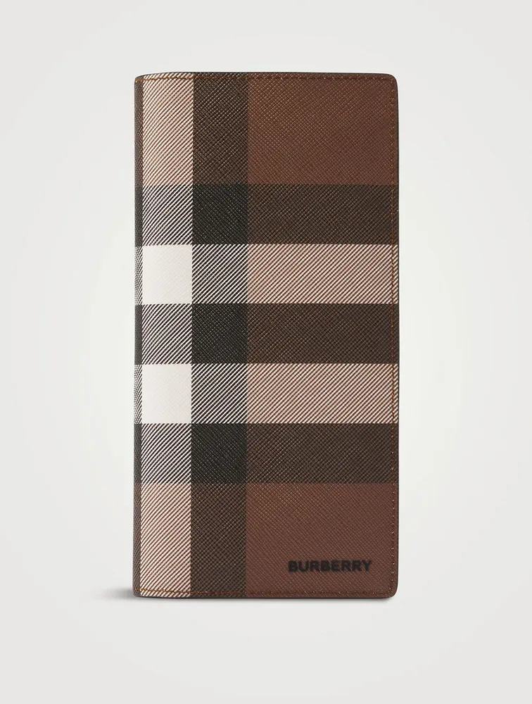 Check And Leather Continental Wallet