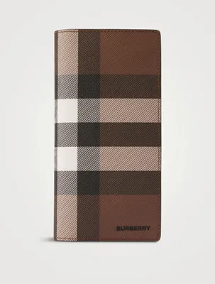 Check And Leather Continental Wallet