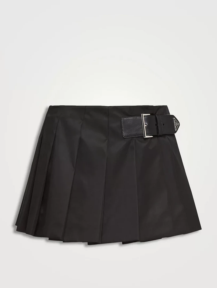 Pleated Re-nylon Miniskirt