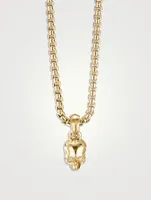 Skull Amulet In 18k Yellow Gold With Pavé Diamonds