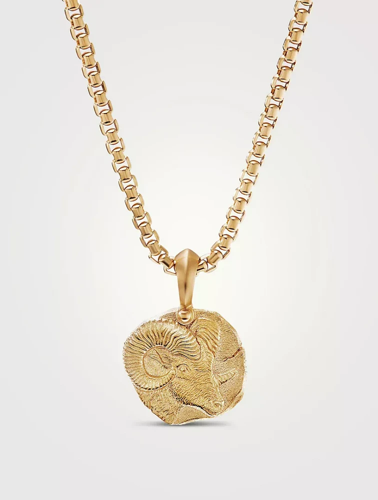 Aries Amulet In 18k Yellow Gold