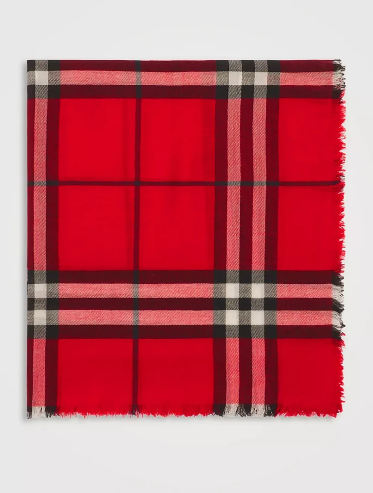 Check Wool Scarf
