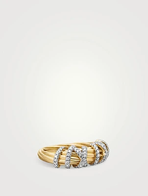 Helena Ring 18k Yellow Gold With Diamonds, 7.7mm