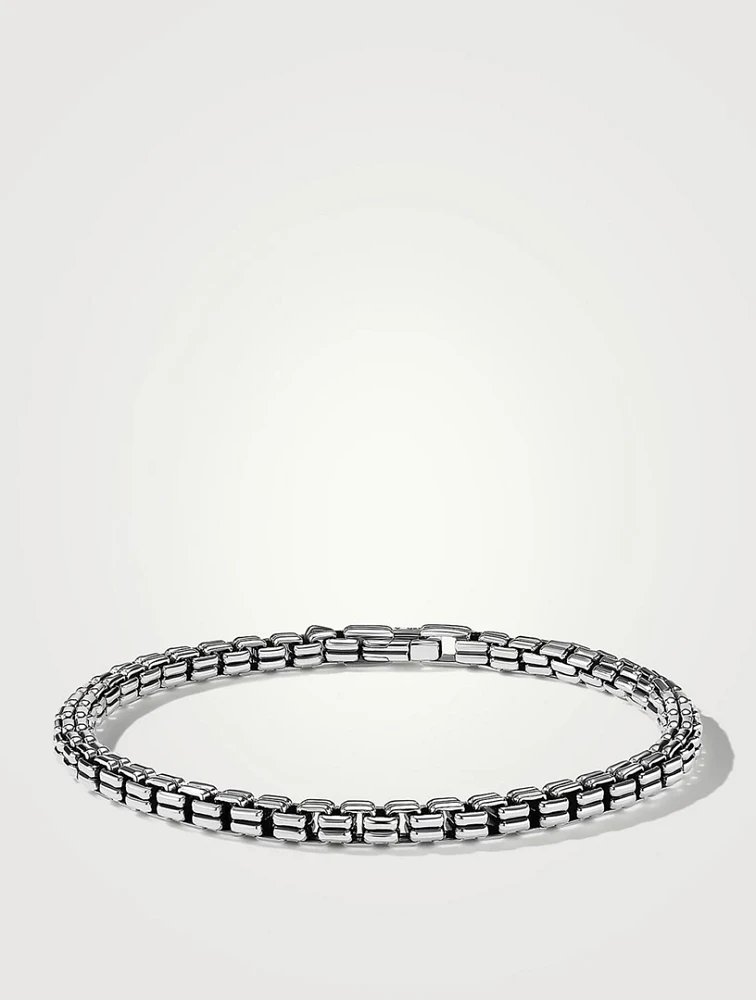 Double Box Chain Bracelet Sterling Silver, 4mm