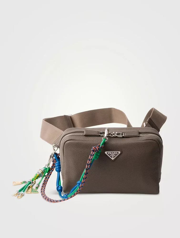 Leather Shoulder Bag With Charm