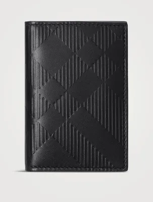 Embossed Check Folding Card Case