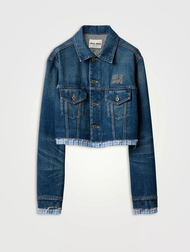 Washed Denim Blouson Jacket