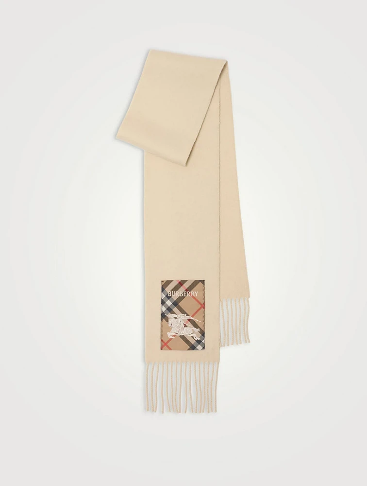 Check Label Cashmere Scarf