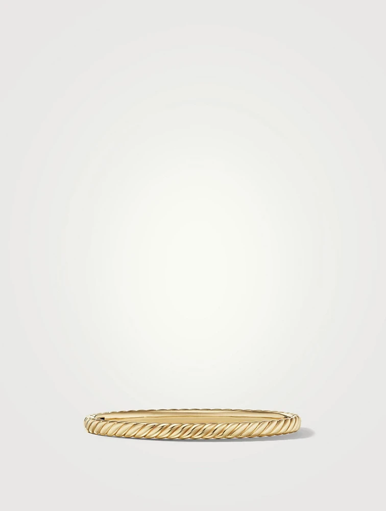 Sculpted Cable Bangle Bracelet 18k Yellow Gold