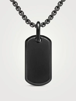 Chevron Tag In Black Titanium, 27mm