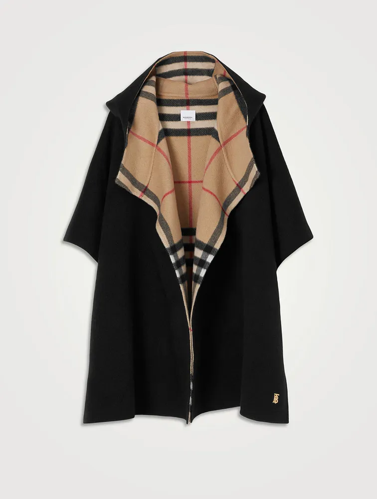 Cashmere Reversible Hooded Cape