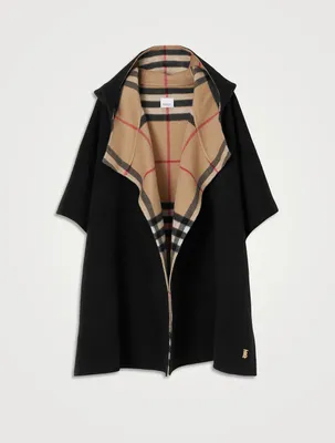Cashmere Reversible Hooded Cape