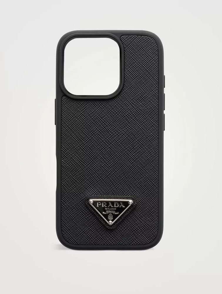Saffiano Leather Case For Iphone 16 Pro