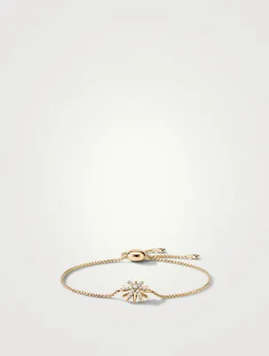 Starburst Station Chain Bracelet In 18k Yellow Gold With Pavé Diamonds