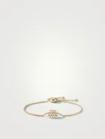 Starburst Station Chain Bracelet In 18k Yellow Gold With Pavé Diamonds