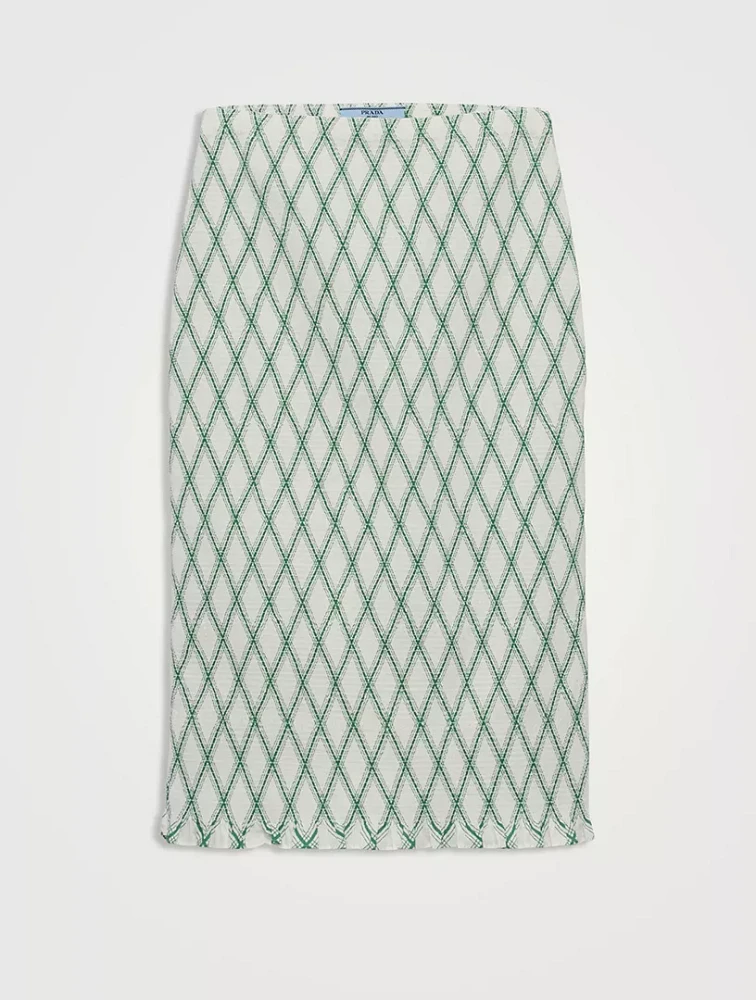 Cotton Skirt With Geometric Pattern