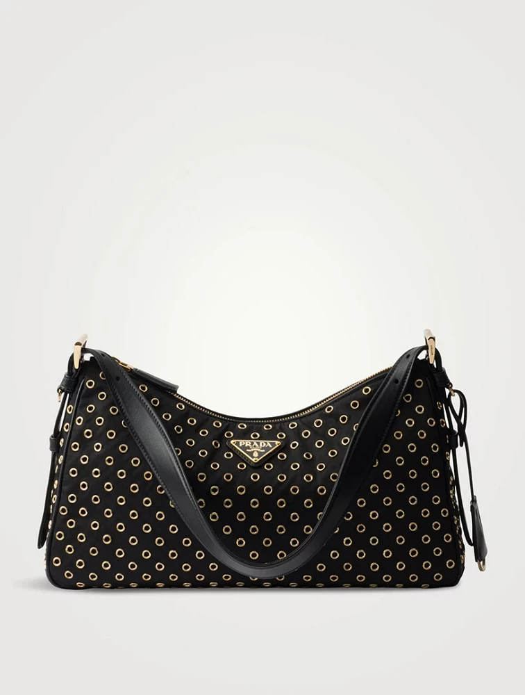 Prada Aimée Large Re-nylon Shoulder Bag With Grommet Detail