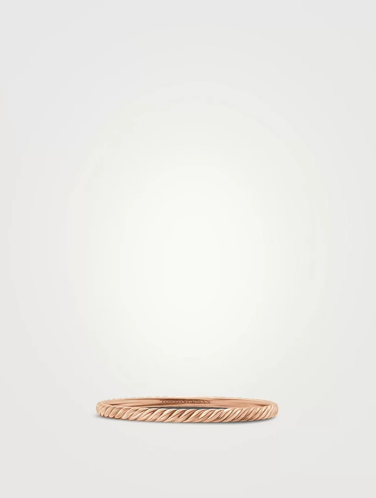 Sculpted Cable Bangle Bracelet In 18k Rose Gold, 4.6mm