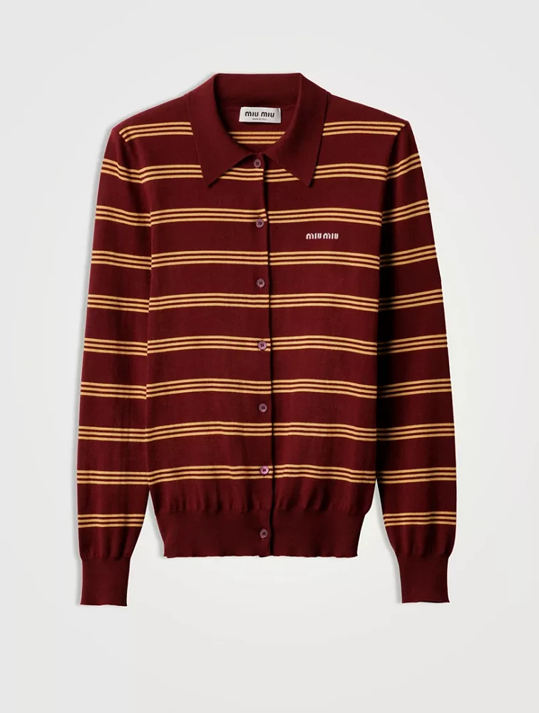 Striped Cashmere And Silk Cardigan