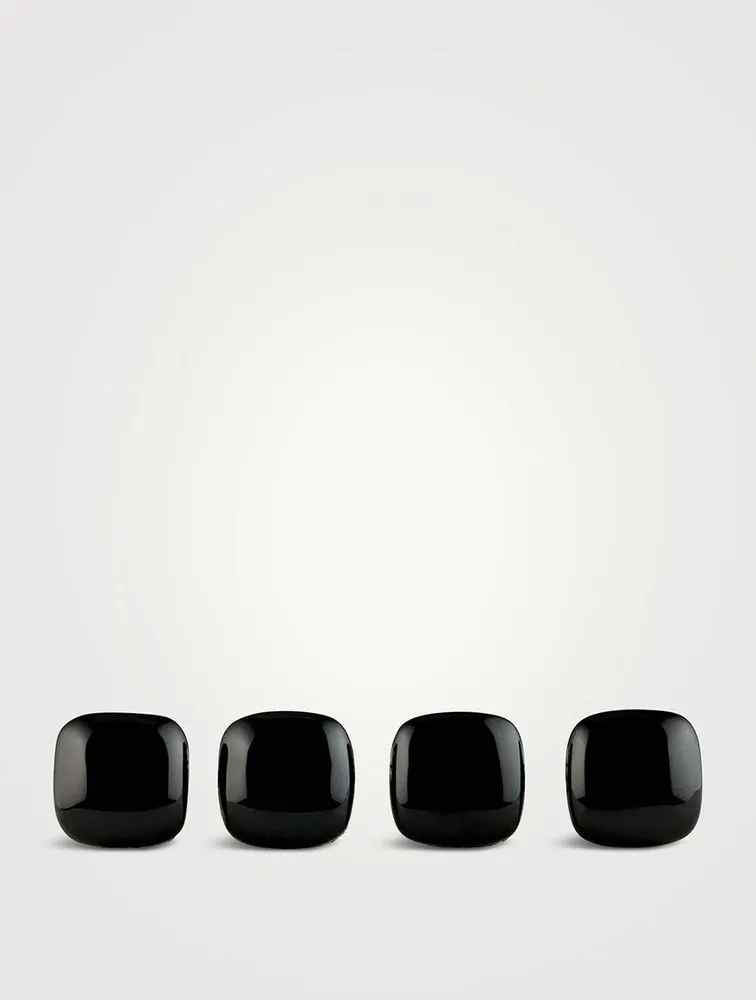 Streamline® Cushion Shirt Studs In Sterling Silver With Black Onyx