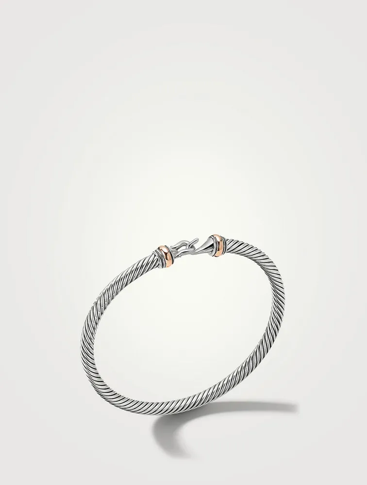 Buckle Bracelet Sterling Silver With 18k Rose Gold