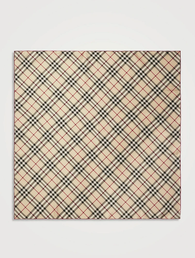 Check Silk Scarf