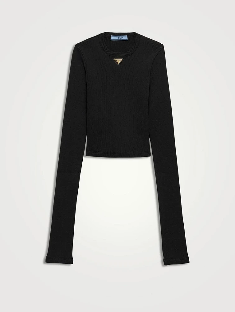 Ribbed Knit Jersey Top