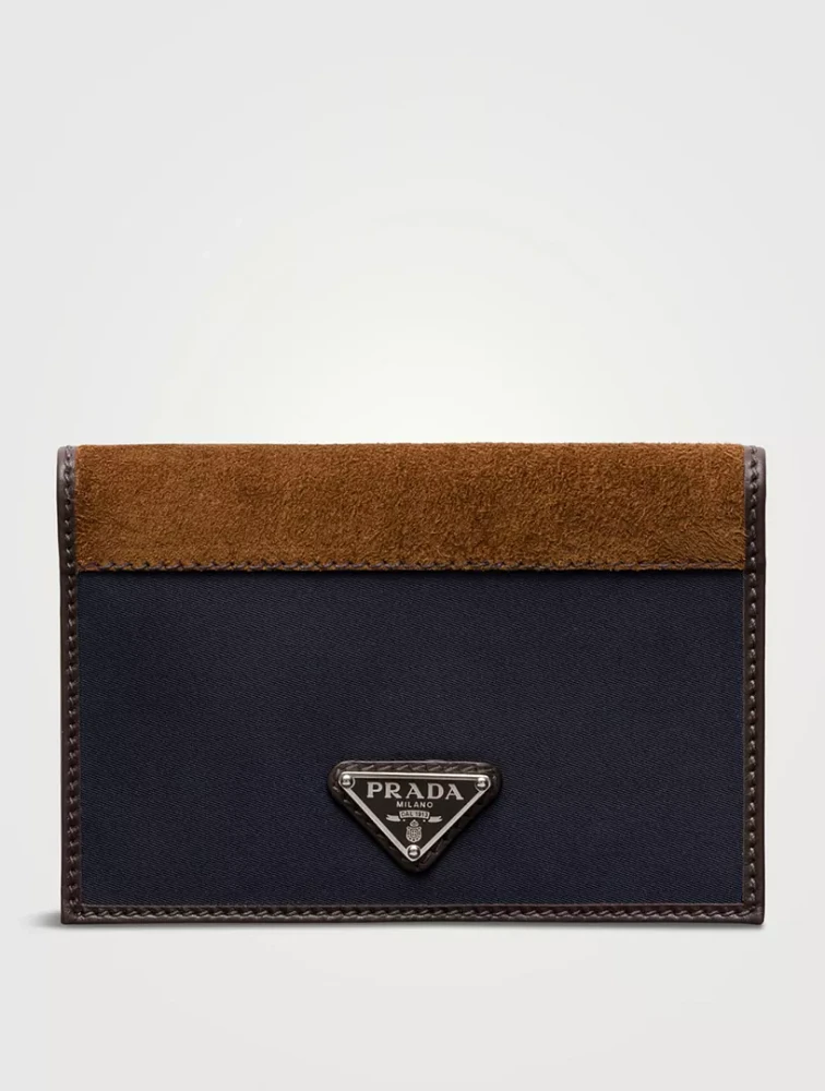 Re-nylon And Leather Passport Holder