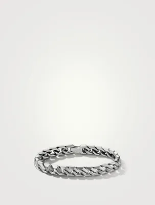 Curb Chain Angular Link Bracelet Sterling Silver
