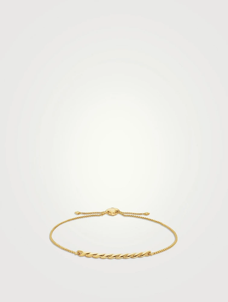 Petite Station Chain Bracelet In 18k Yellow Gold, 1mm