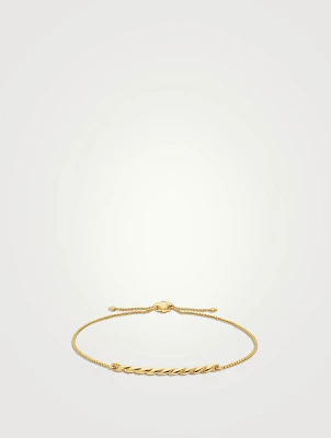 Petite Station Chain Bracelet In 18k Yellow Gold, 1mm