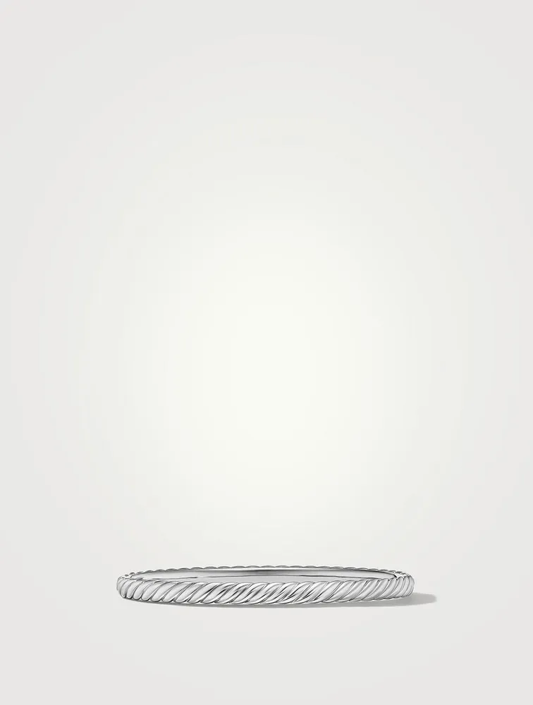 Sculpted Cable Bangle Bracelet 18k White Gold