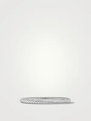 Sculpted Cable Bangle Bracelet 18k White Gold