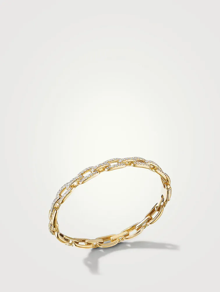 Stax Chain Link Bracelet 18k Yellow Gold With Pavé Diamonds
