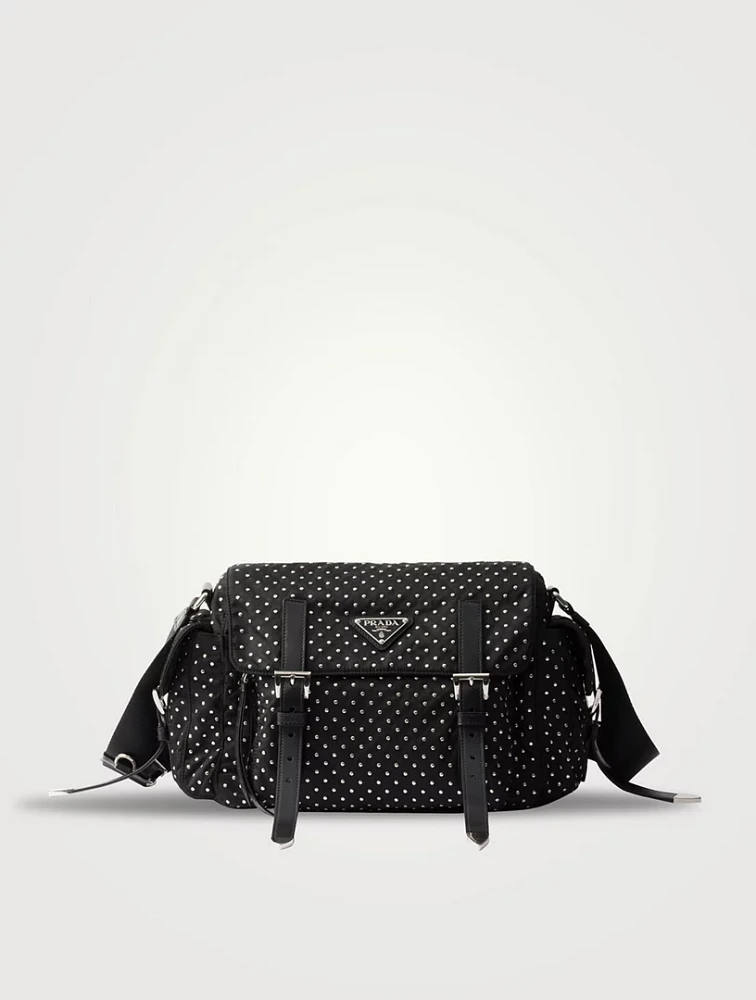 Re-nylon Shoulder Bag With Studs