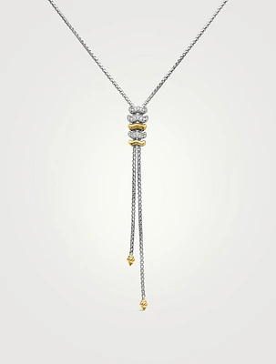 Zig Zag Stax™ Y Necklace In Sterling Silver With 18k Yellow Gold And Diamonds