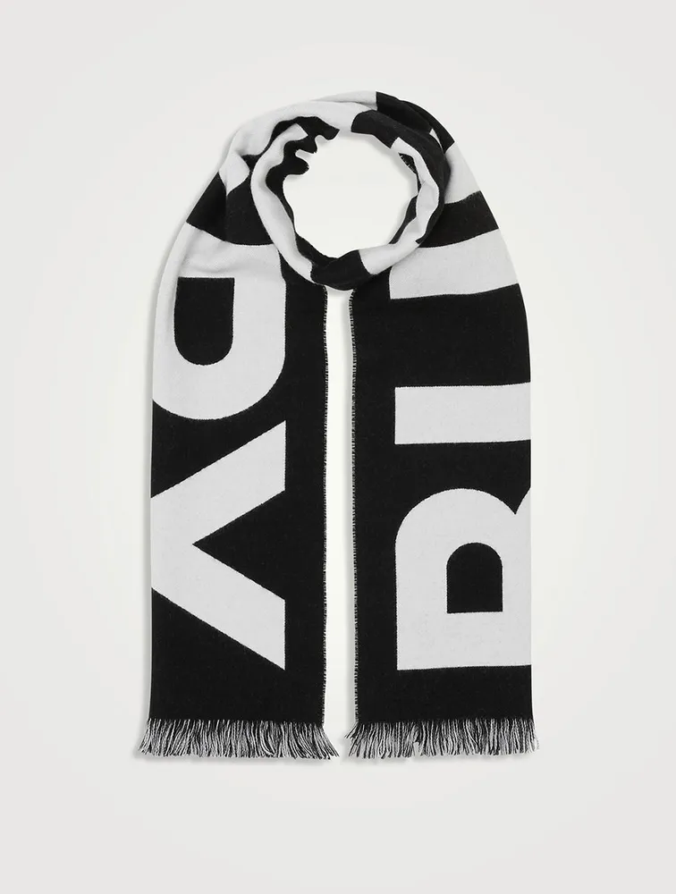 Logo Wool Jacquard Scarf
