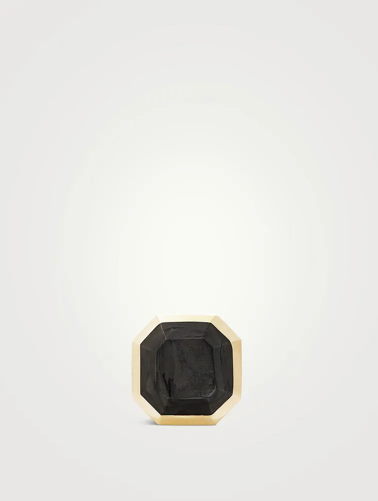 Forged Carbon Stud Earring With 18k Yellow Gold