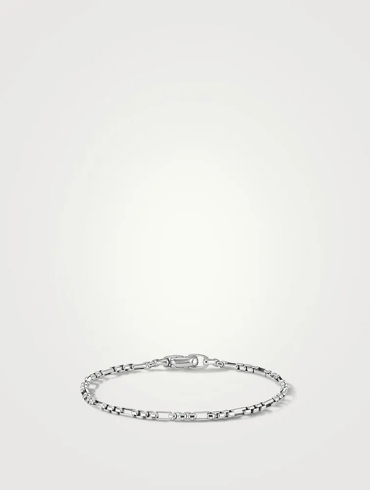 Open Station Box Chain Bracelet Sterling Silver