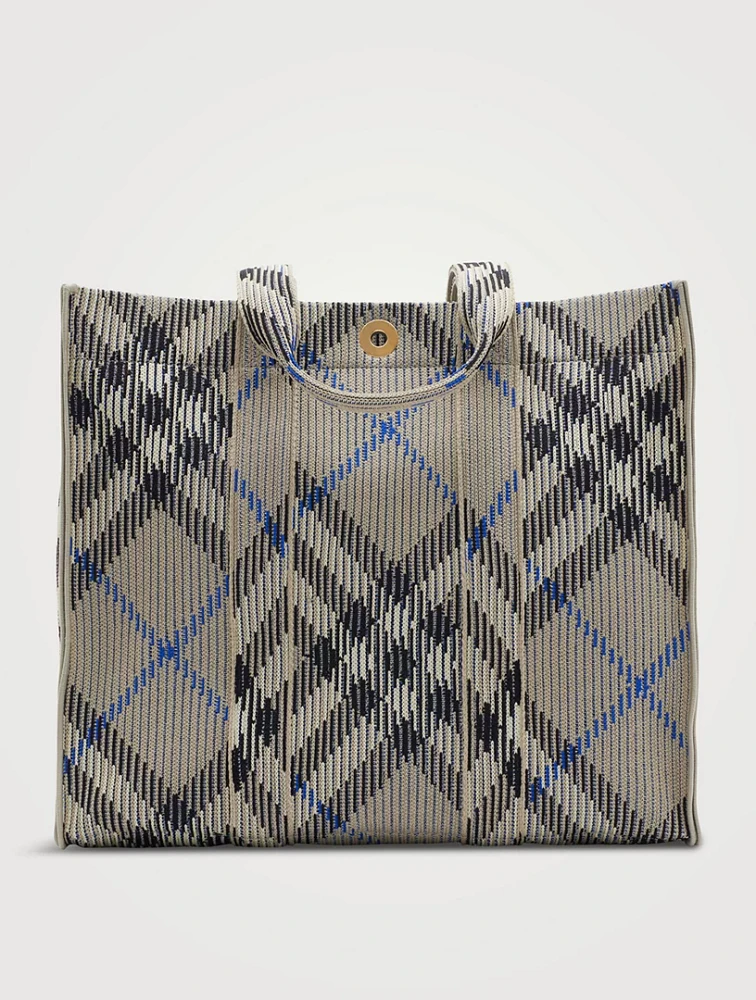 Medium Check Knitted Tote