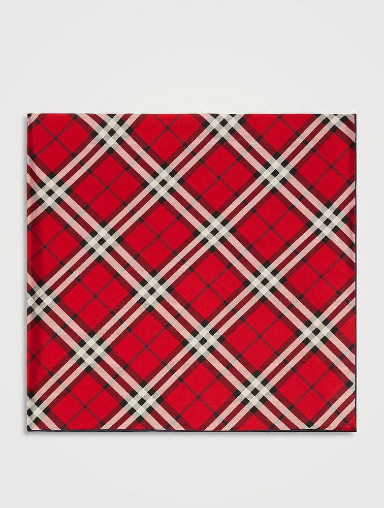 Check Silk Scarf