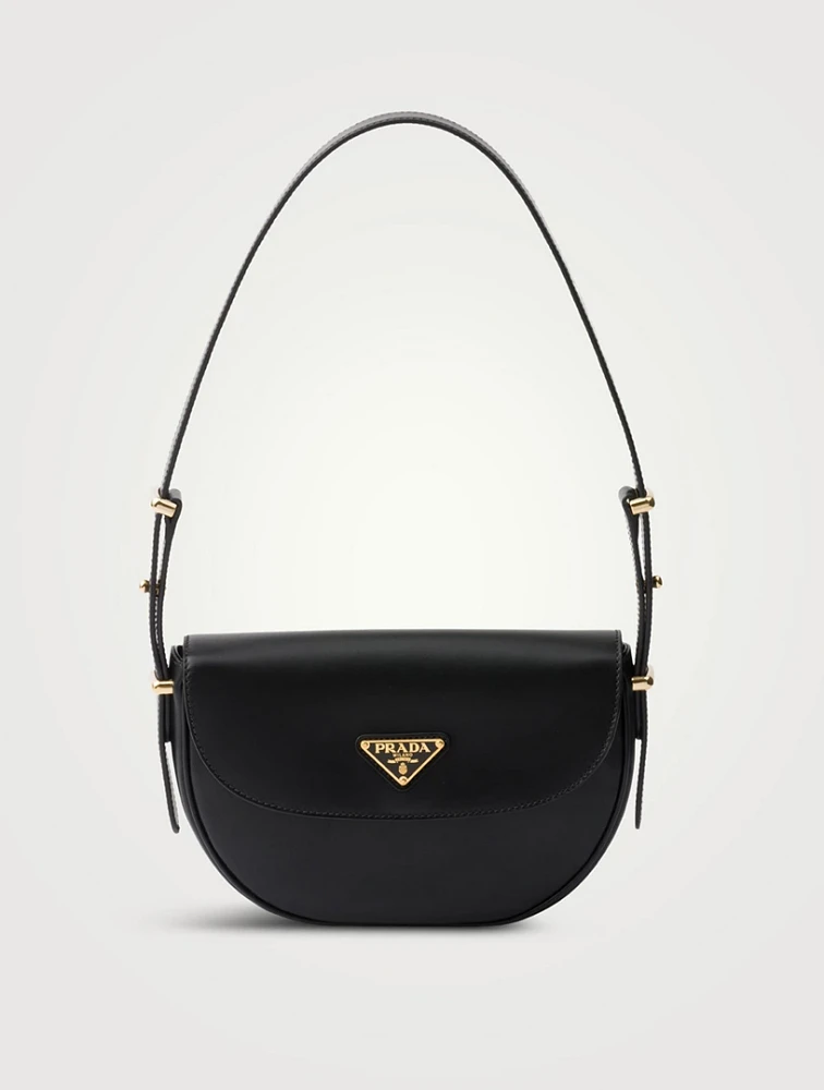 Prada Arqué Leather Shoulder Bag With Flap
