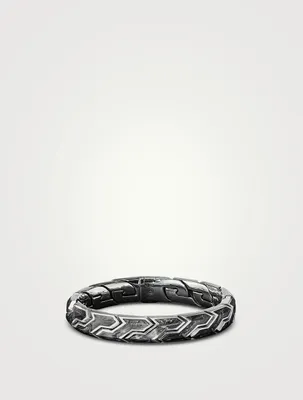 Forged Carbon Link Bracelet Sterling Silver
