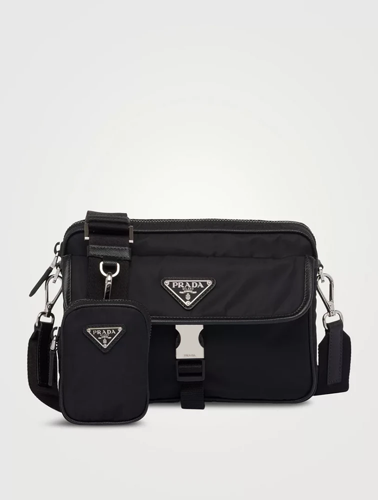 Re-nylon And Saffiano Leather Shoulder Bag