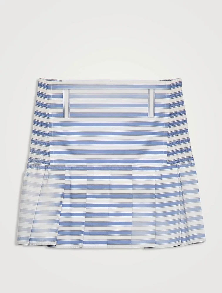 Striped Poplin Miniskirt