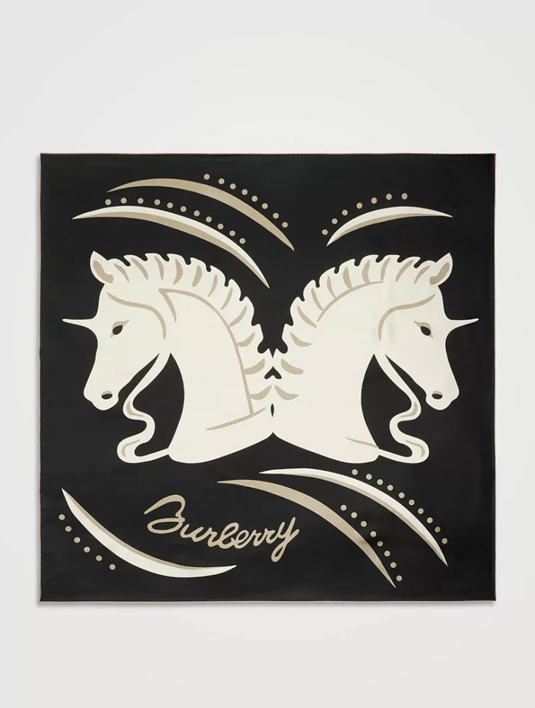 Mirrored Horse Silk Scarf