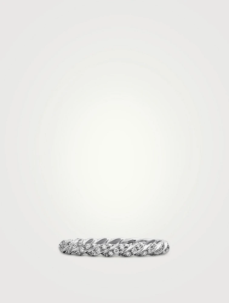 Pavé Petite Band Ring 18k White Gold With Diamonds, 2.8mm