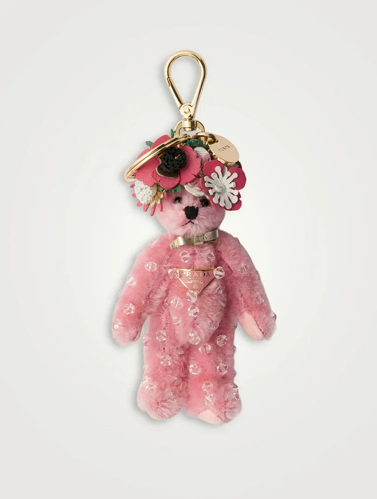 Teddy Bag Charm With Metal Ring
